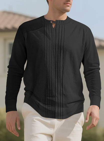 Round neck long sleeved men's top