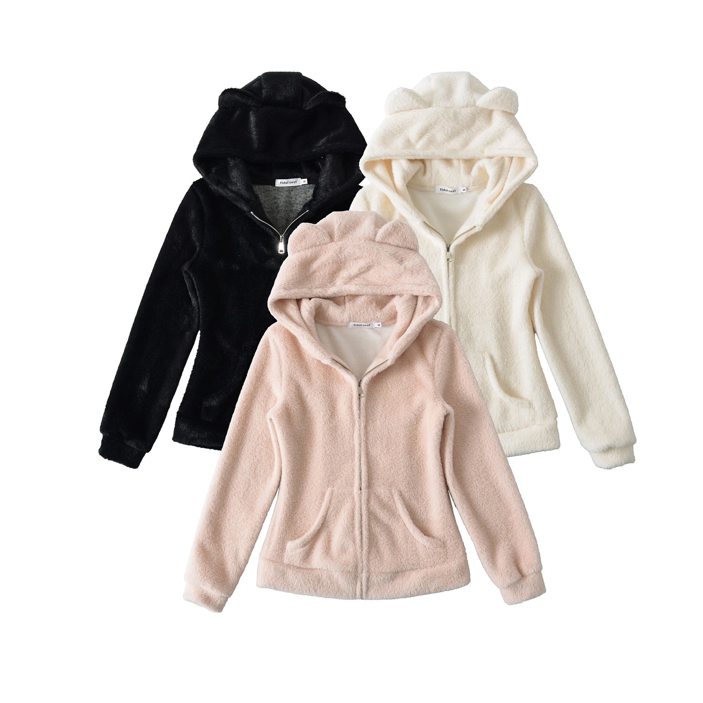 Loose hooded long sleeved jacket