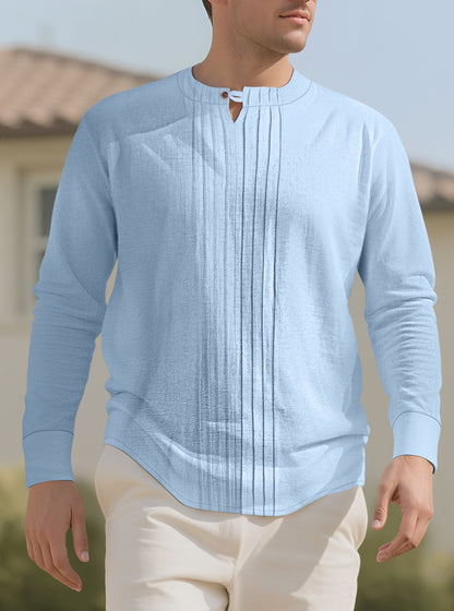 Round neck long sleeved men's top