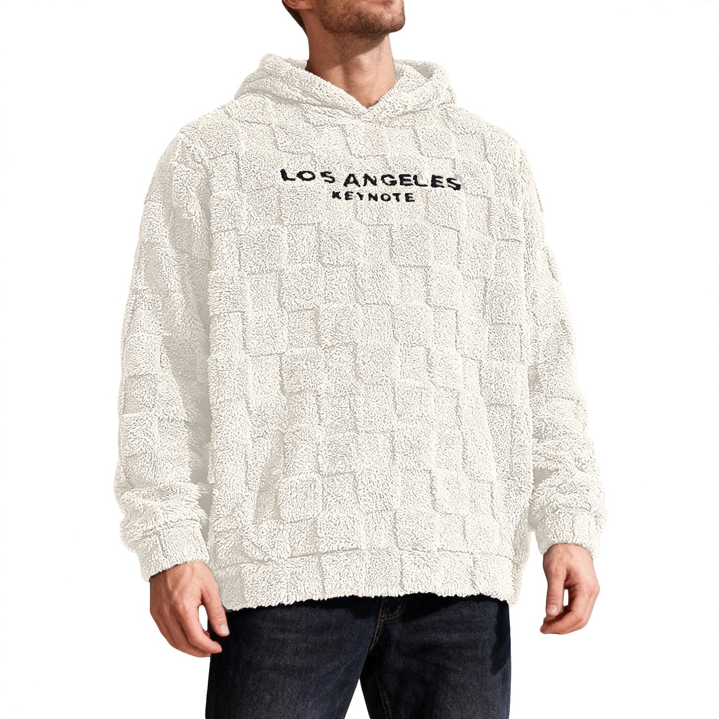 Men's loose letter embroidered hoodie