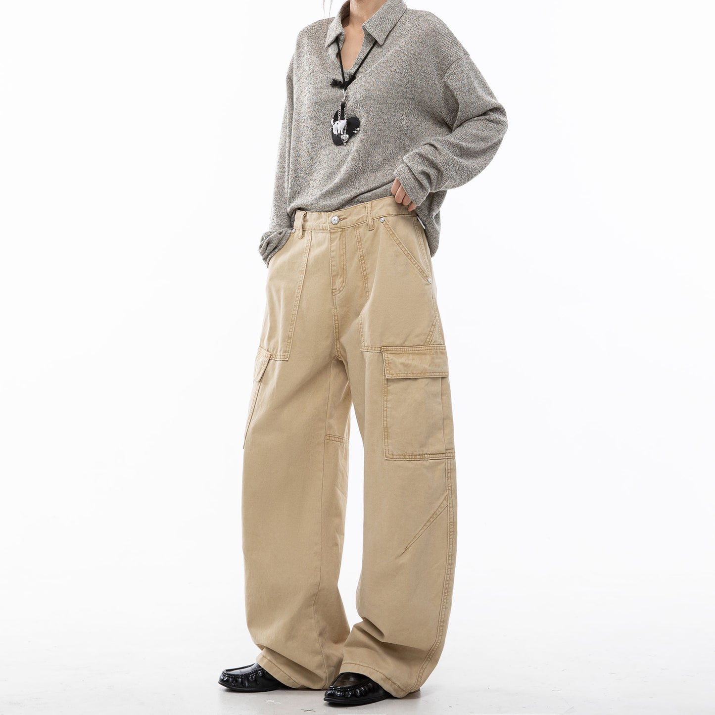 Side pocket straight leg work pants